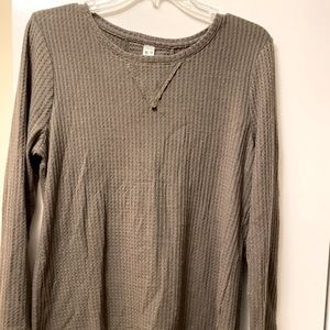 Waffle knit tunic top